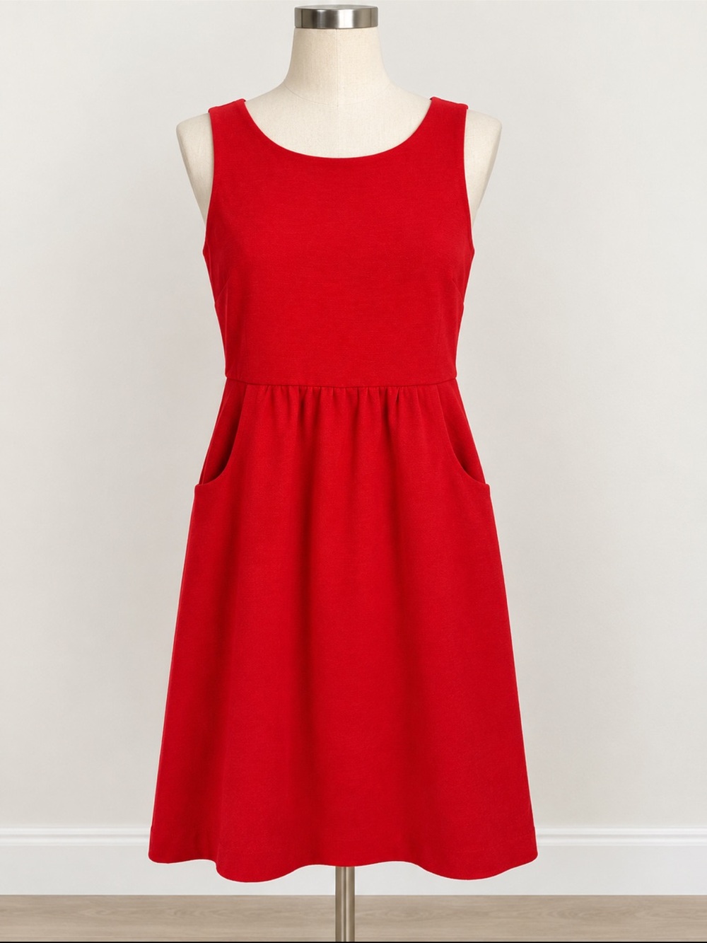 Banana Republic Bright Red Sleeveless Pocket Dress